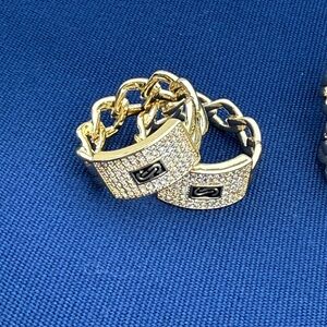 Gold and Silver Chain Link Rings Monaco